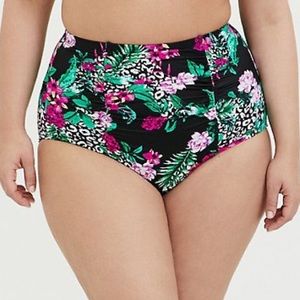 TORRID tropical leopard bikini bottoms, 4X.